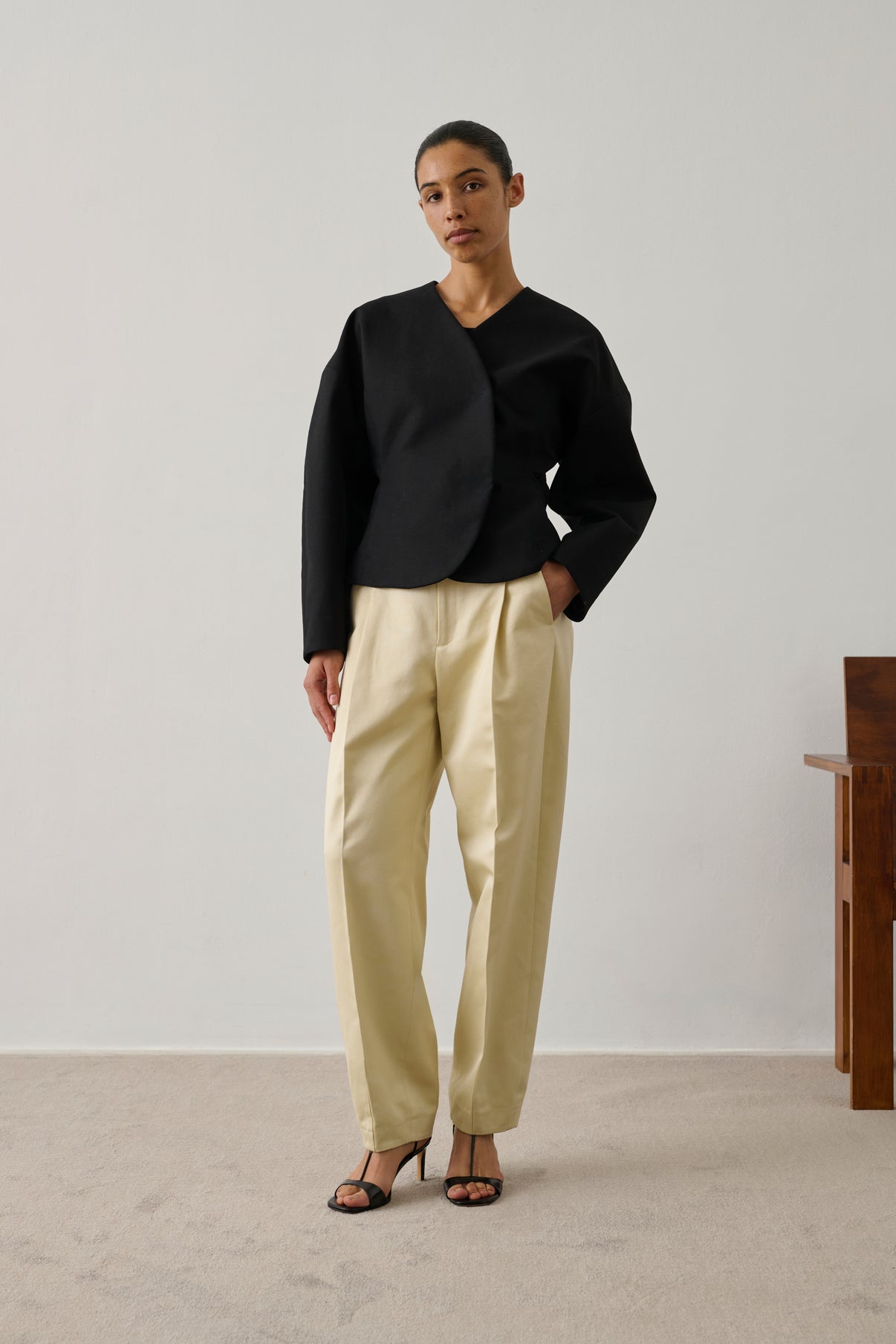 Pantalon Graham - Crème - Coton - Femme vue 1