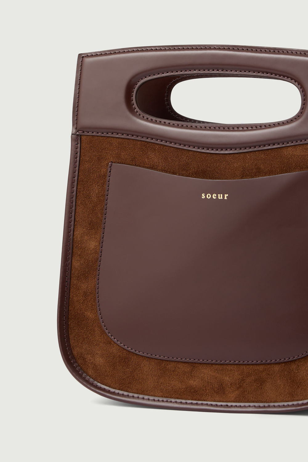 Sac Cheri - Chocolat - Cuir - Femme vue 3